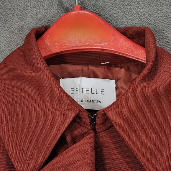 Estelle Georgie Trench Coat 1X 16W Women Ginger Orange Red Pockets EJ231100 NEW - Picture 11 of 16